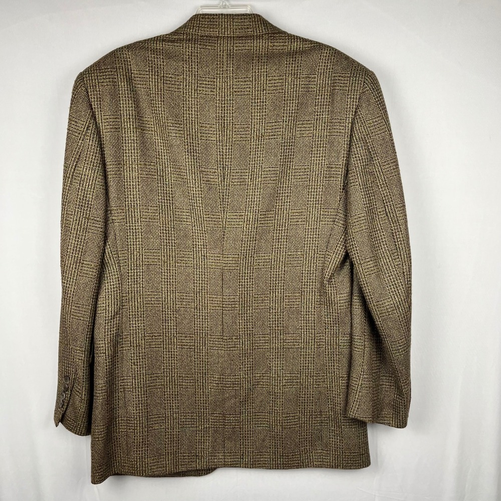 Vtg Roundtree & Yorke Dillards Tweed Blazer Brown Plaid Sport Coat Jacket 42R - Picture 2 of 5